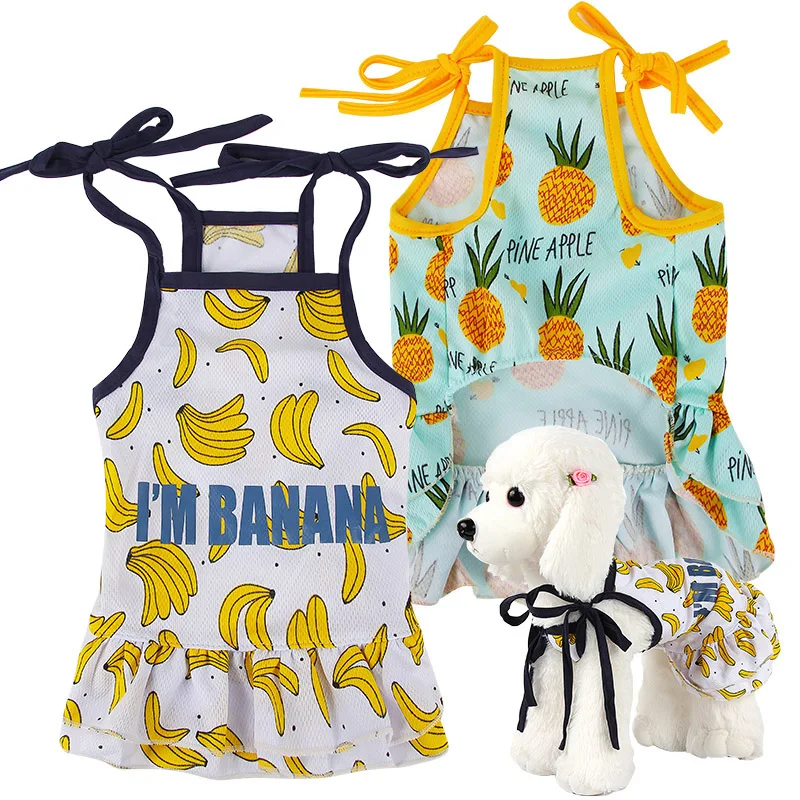 

COLLABOR Couple Clothes Print Dog T-Shirt Dress Summer Pet Apparel Clothes For Male Female