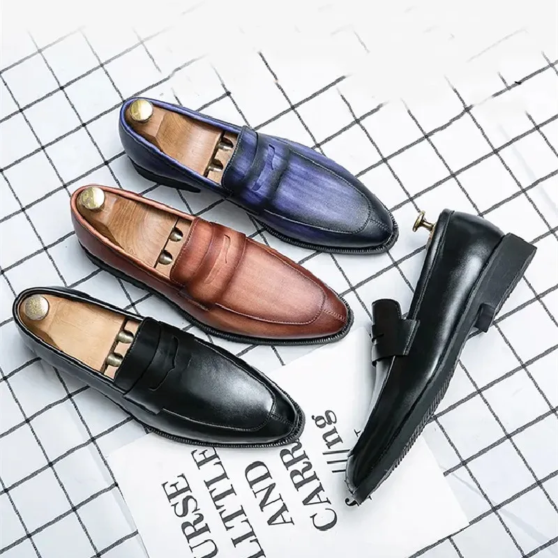 

Hot Sale Style Leather Mens Casual Driving Loafer Shoes