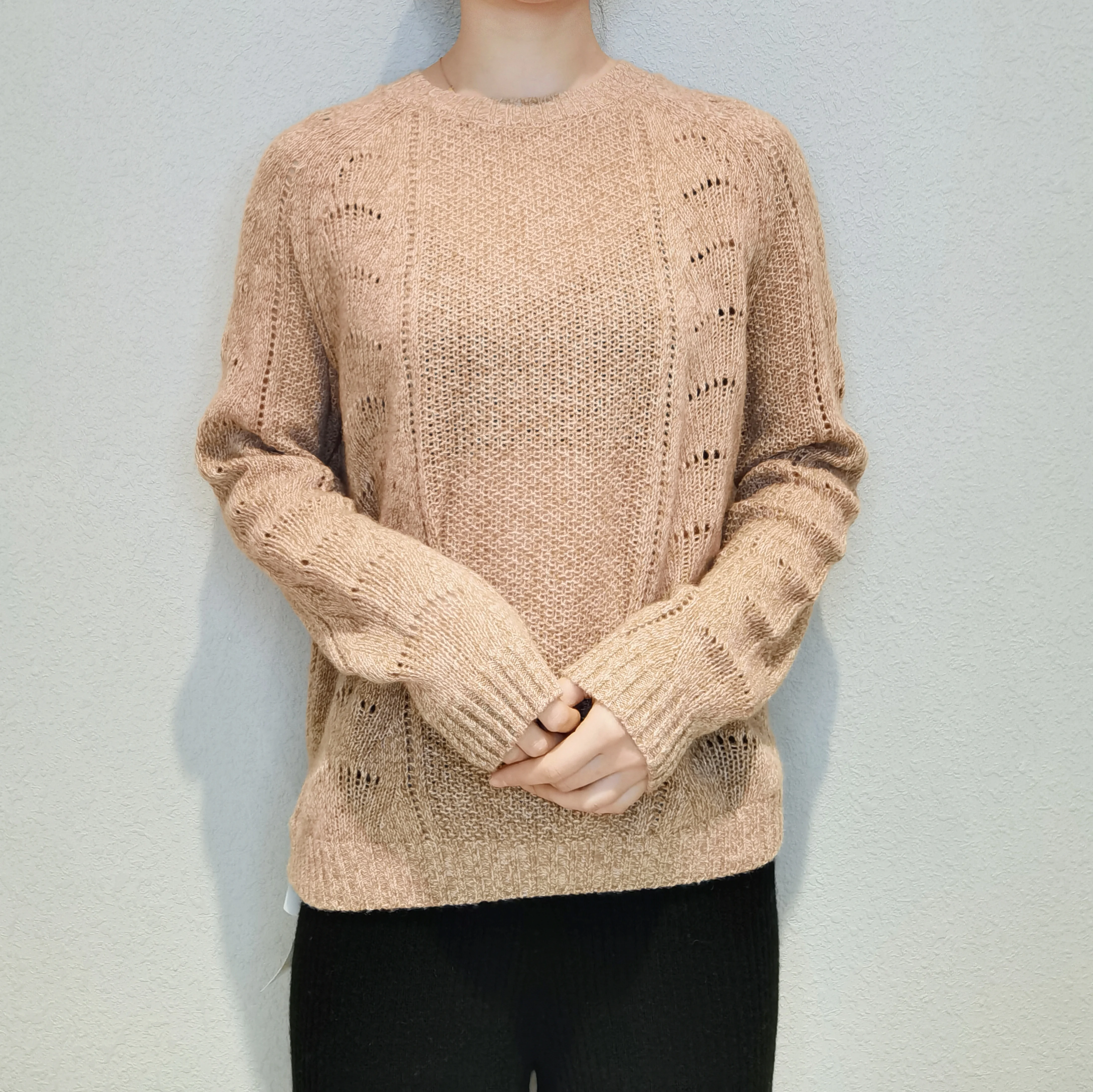 

Comfortable Long Sleeve Round Neck Cashmere Knitted Ladies Sweater
