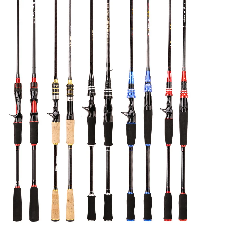 

fly rod Cheap fishing rod High Carbon Casting rod 1.8m/2.1m/2.4m/2.7m Saltwater Fishing Rod luya, Black