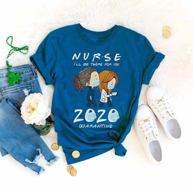 

2020 Mask Nurse Print T Shirt Women Short Sleeve O Neck Loose Tshirt Summer Women Tee Shirt Tops Camisetas Mujer