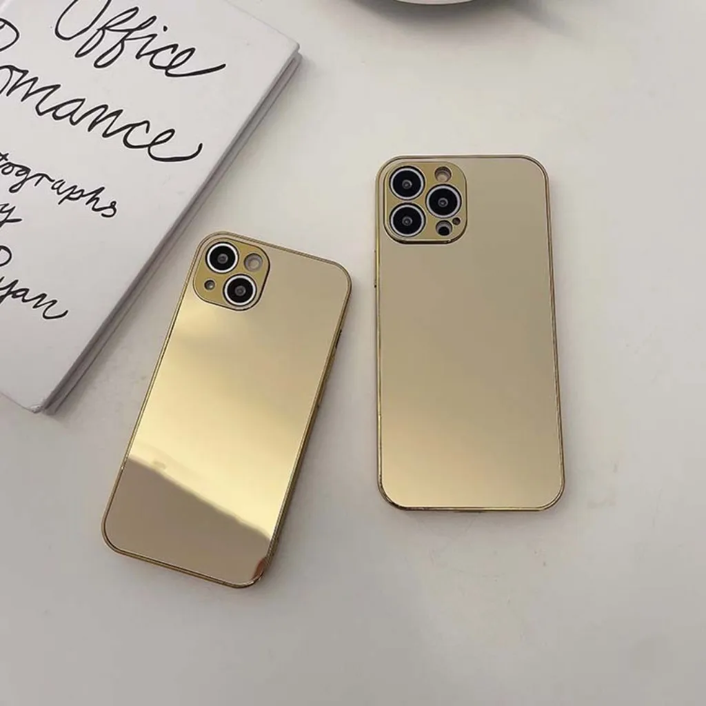 

Luxury Gold Plated Electroplated Glitter Phone Case For iPhone 12 Pro Max 11Pro X XR XS MAX 8 7Plus Mirror Flip Soft Cover Coque