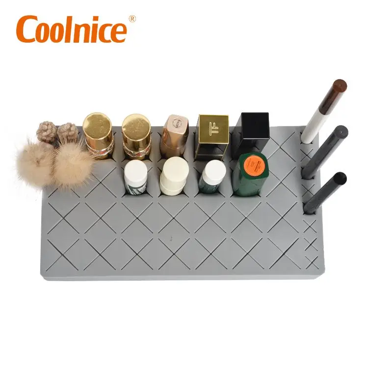 

Makeup Organizer Silicone Lipstick Lip Gloss Brushes Stand Holder Nail Polish Bottles Artsy Multi Functional Cosmetic Storage, Customized