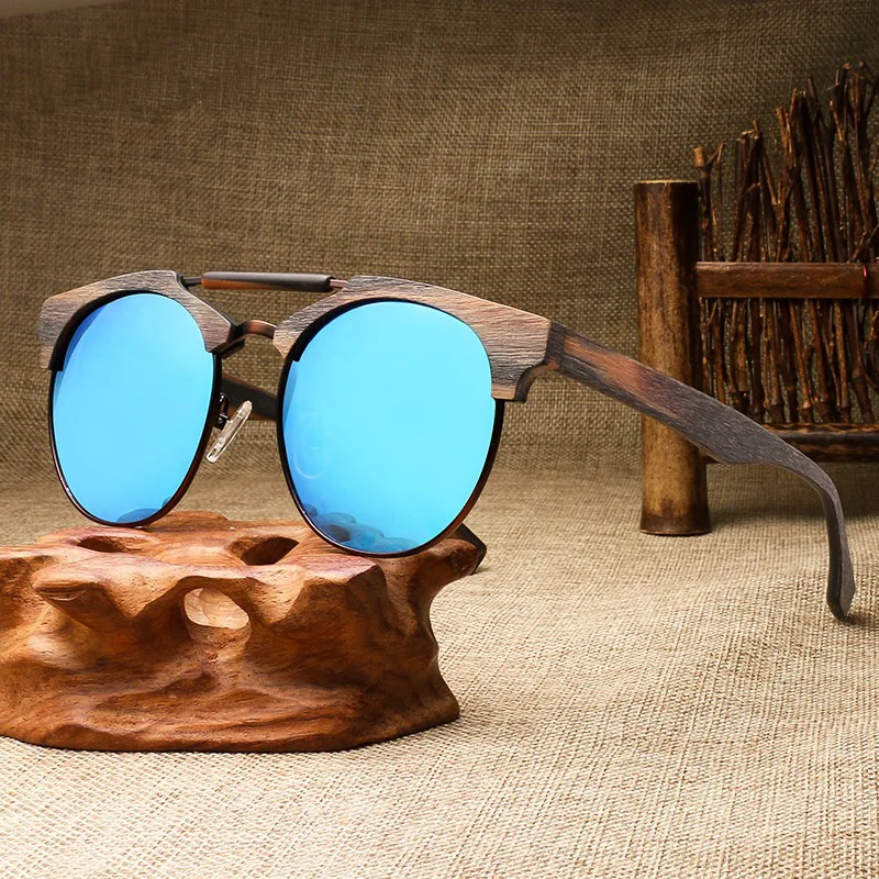 

High quality fashion wood polarized acetate sunglasses