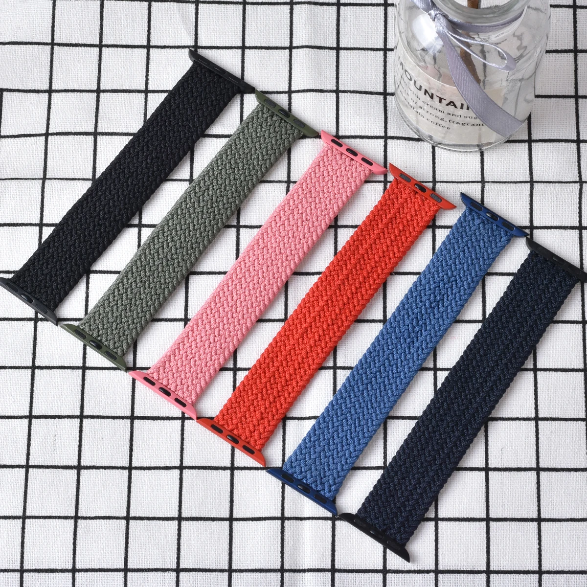 Braided Solo Loop Nylon Fabric Strap For Apple Watch Band 44mm 40mm 38mm  42mm Elastic Bracelet For Iwatch Series 6 Se 5 4 3 - Buy Braided Solo Loop  Nylon Fabric Strap,For