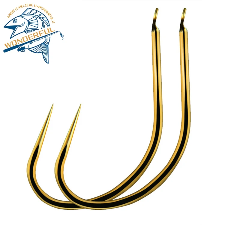 

Factory Hot Selling Gold Yellow Color High Carbon Steel Fishhooks For Freshwater