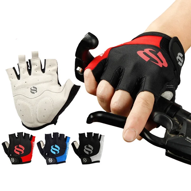 

Half Finger Cycling Gloves Slip sweat Gel Bicycle Riding Gloves Shock MTB Road Mountain Bike Sports Gloves, Blue,gray,black