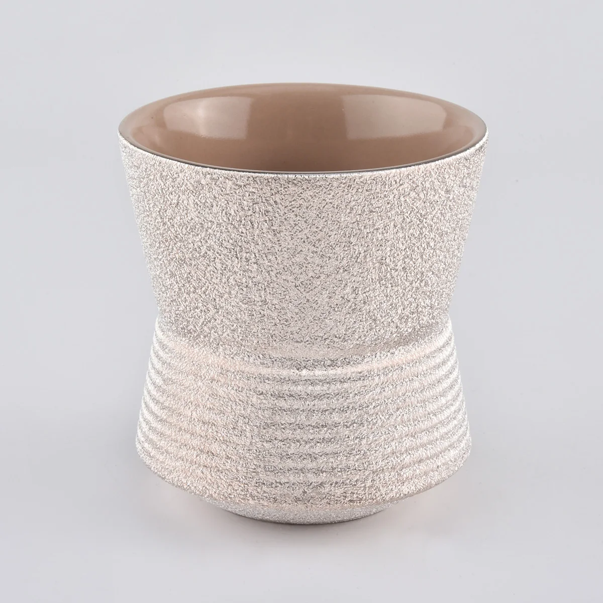 Eco-friendly Shining Pink Ceramic Candle Jars