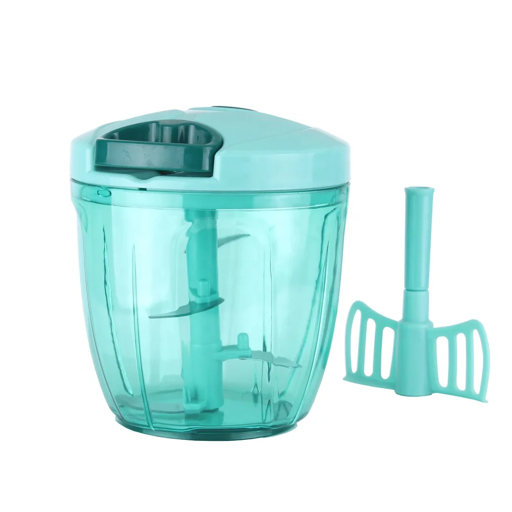 

High professional kitchen hand pull fruit and vegetable chopper for home use, Teal / red