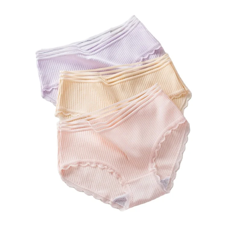 

Soft Lace Fashion 100% Cotton Panties lingerie women briefs panties for women
