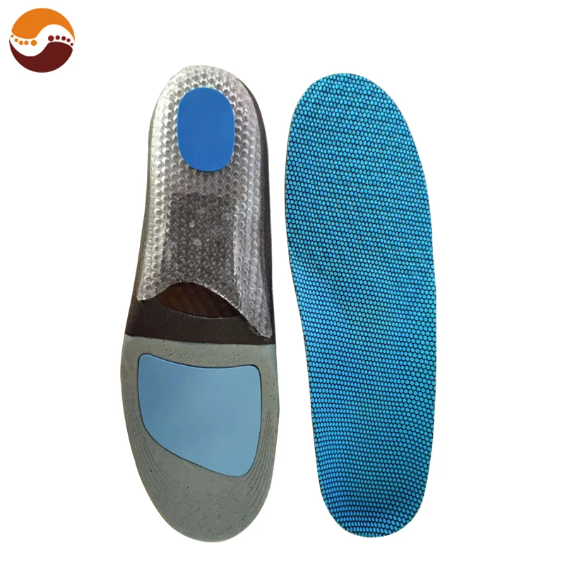 

Men Use Strong Sponge Gel Cup Poron pad shock absorption Carbon fiber stable sports insoles, Yellow, gray,blue