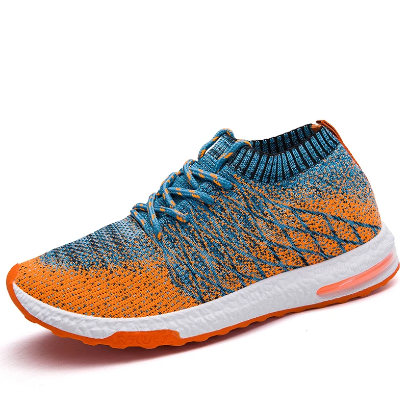 

Amazon hot top quality fly knit shoes casual fashion shoes men sneaker, 3colors