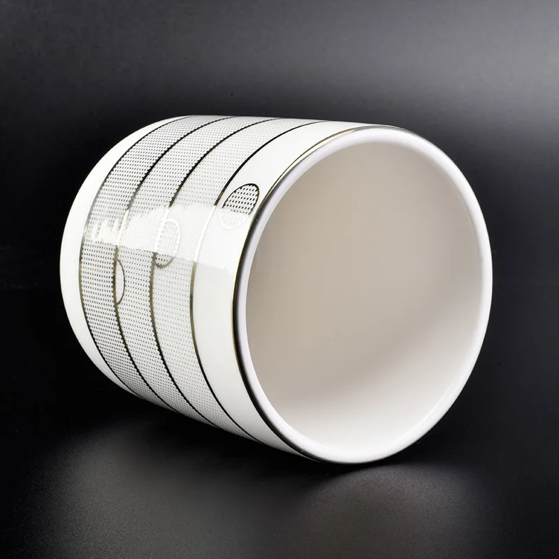 Wholesale Ceramic Candle Holder Sunset Pattern Metallic Designs Home Decoration