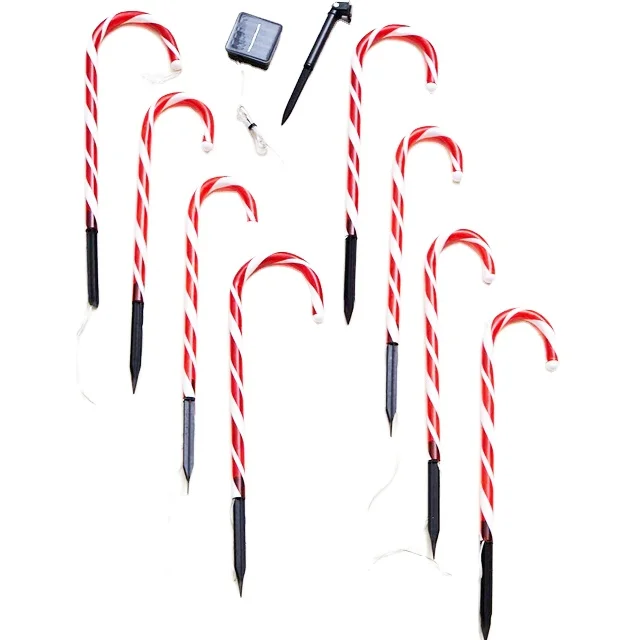 

Christmas Candy Cane Pathway Markers Outdoor Decoration Solar Light, As photo show or as per your request