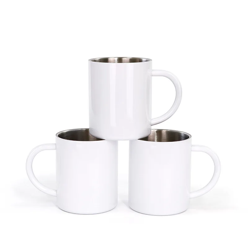 300ml Outdoor Camping Travel Portable Stainless Steel Coffee Cup Mug Sublimation Blank Double Walled Carabiner Mug with Handle