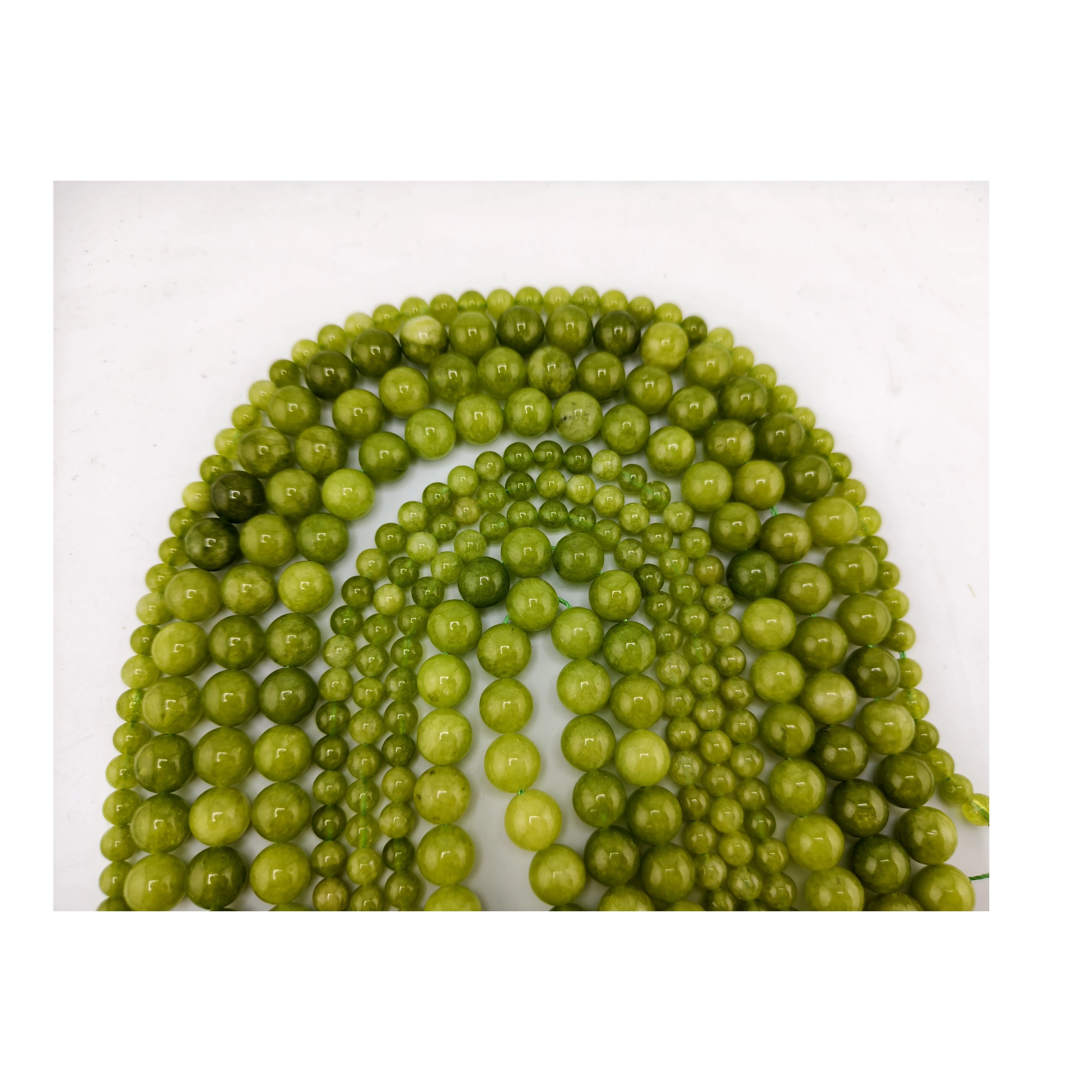 Newest Peridot Round Beads for Jewelry Making Crystal Hole 25 Stone Natural 4/6/8/10/12MM Gemstone 1strand 15.5inch 1.5MM