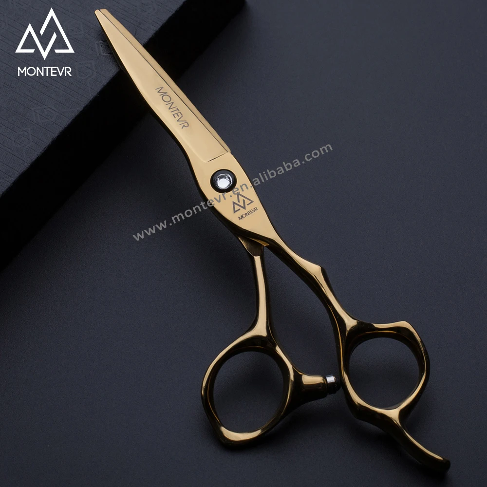 

Glossy golden coating hair salon scissors wide blade barber hair cutting scissor