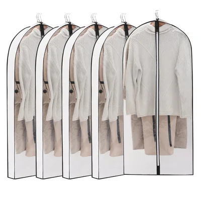 

GG13 PEVA Dust-proof Clothes Cover Non-woven Fabrics Hangers Case Waterproof Clothing Bag Three-dimensional Garment Bag, Clear