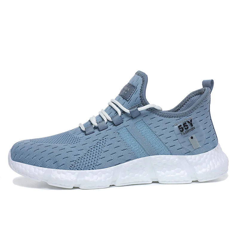 

New ultra-light large size men's shoes cross-border explosions fly-woven breathable sneakers casual outdoor running, White, black, dark gray, sky blue