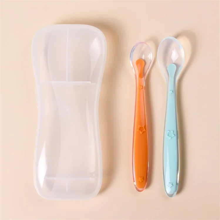 

Food Grade Baby Feeding Set Baby Eating Spoon Silicone Spoon For Baby