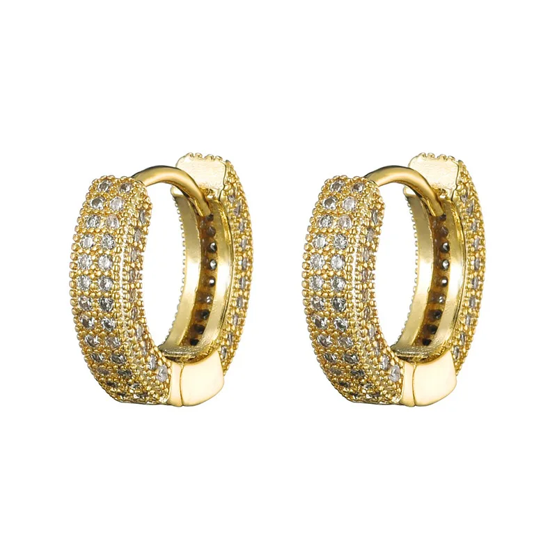 

QIANZUYIN New Product Selling Custom Circle Earrings Women Jewelry 21524 Earring Hip Hop Hoop Earrings, 18k gold
