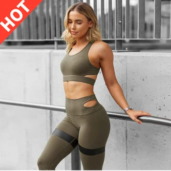 

Ladies Two Piece Gym Activewear Bulk Custom Print leggings Women Sets Sports Bra and Legging Set, As picture and can be customized