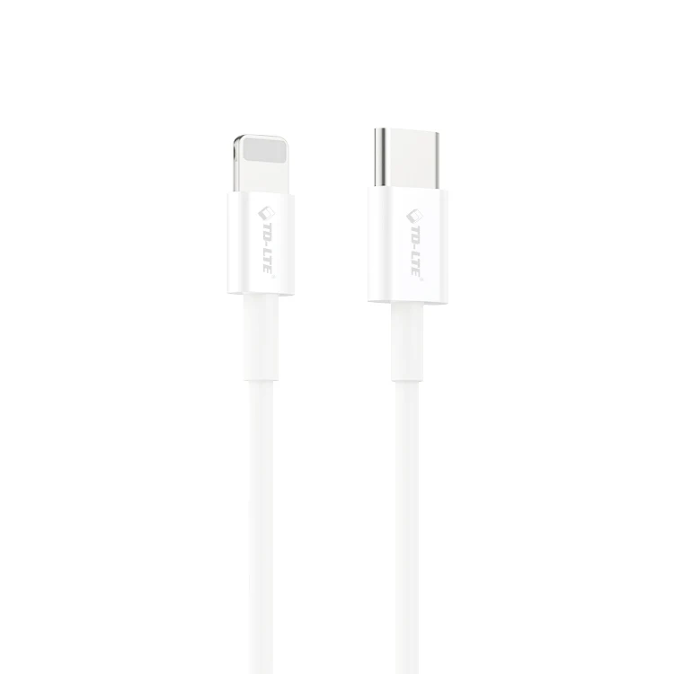 

PD 18w fast charging USB data usb cable type-c to l, data transmission durable fast Cable de datos de cargador, White