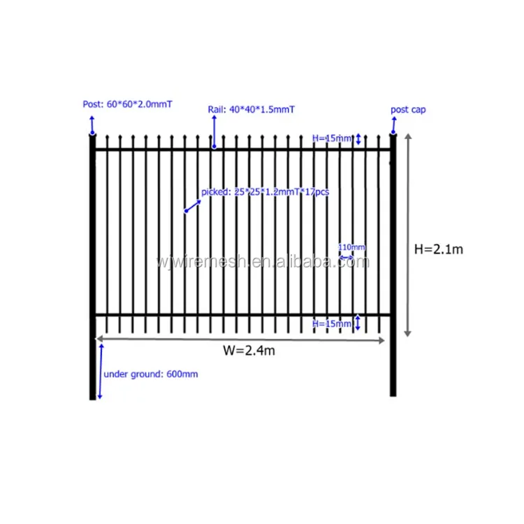 Cheap Wrought Iron Fence Panels For Sale / Galvanized Steel Fence