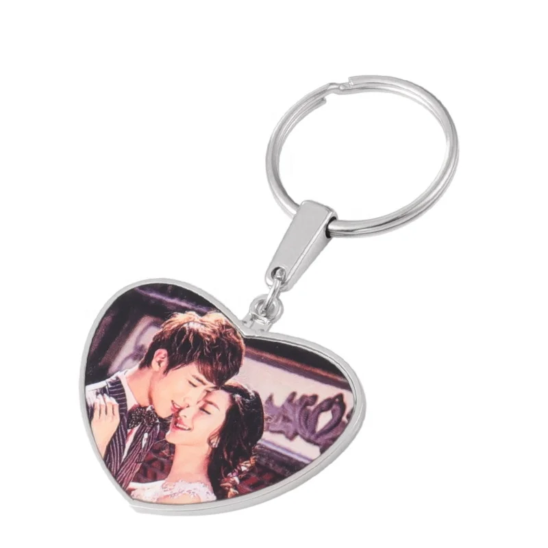 

Blank Heart Shape Sublimation Double-sided Metal Keychain Custom Wholesale In Stock