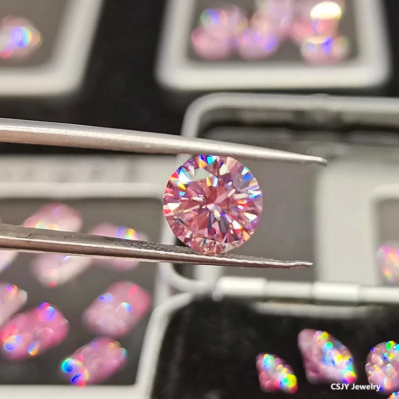 

Free Fire Diamond Pink 2.0 Carat FL Excellent VVS Certified Synthetic Lab Diamond, Moissanite, Loose Diamonds, Artificial Stone