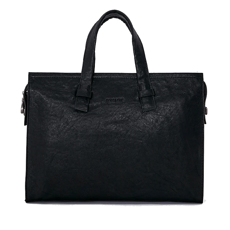 

2021 natural high-quality first layer leather computer bags, Black