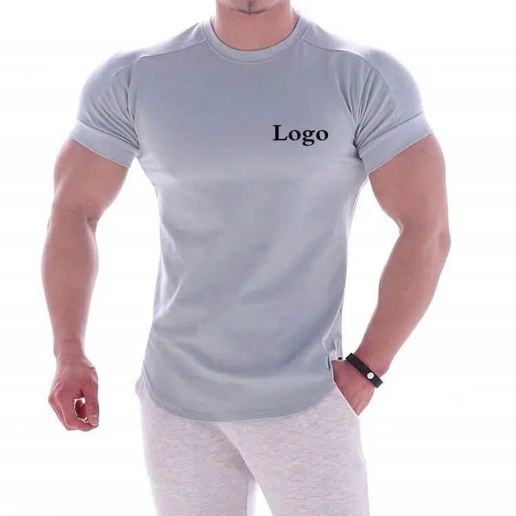 

High Quality Hem Designer Organic Cotton Sublimation Men Clothing Sport Fitness T Shirt
