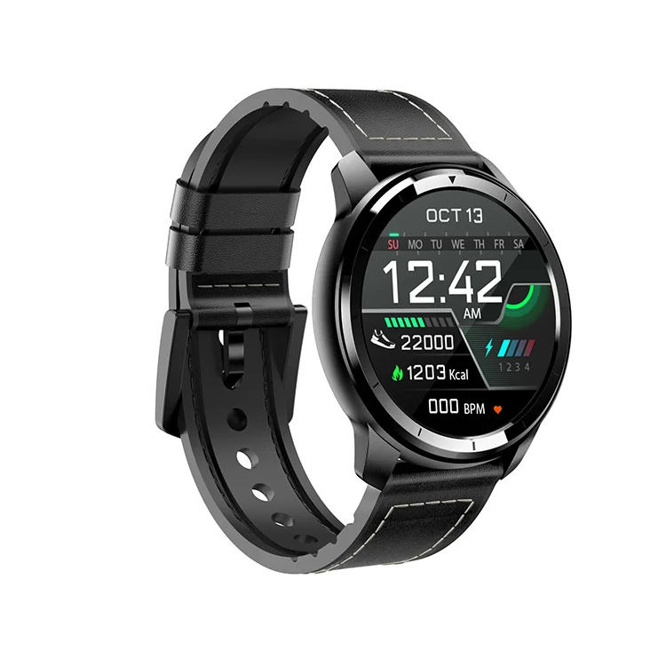 2020 NEW H15 round 1.3-inch full touch lhd screen ceramic bezel ultra-thin blood pressure sleep monitor waterproof  smartwatch