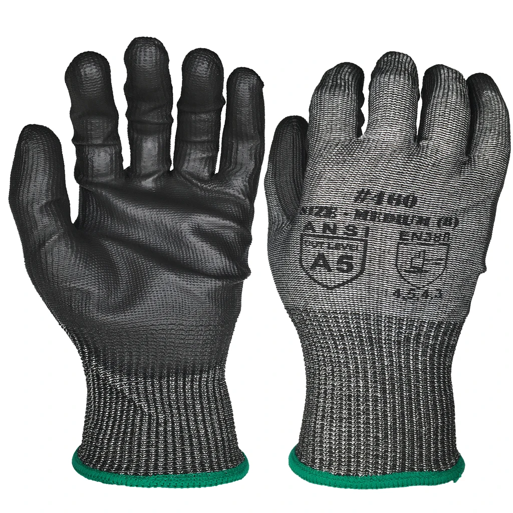 

Cut Resistant ANSI A5 Cut Level Industrial Safety Work PU Gloves