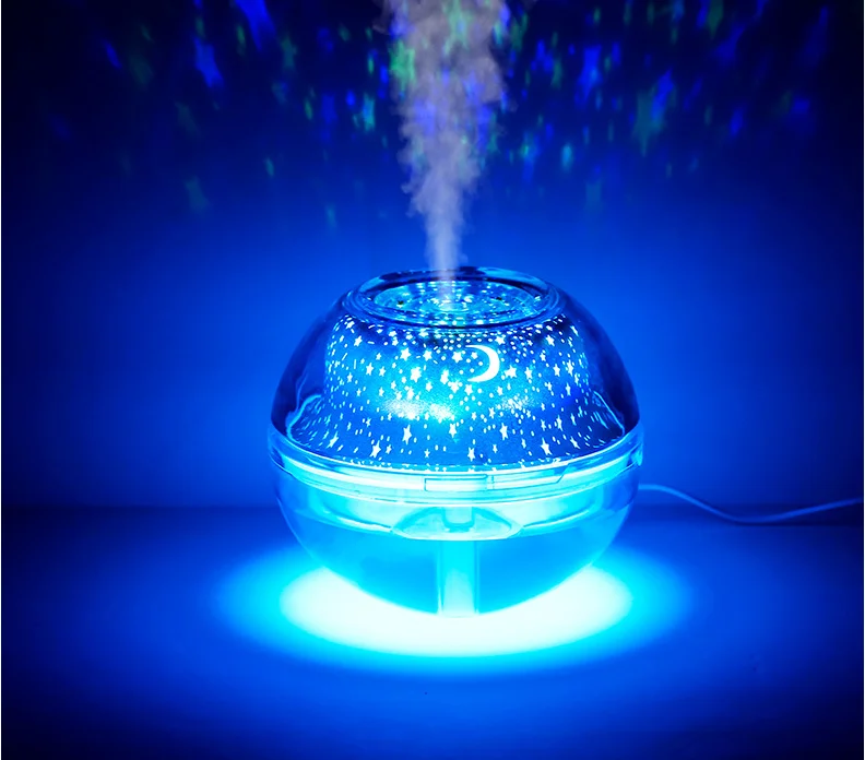 Romantic Creative Home Residential Crystal Humidifier USB Projection RGB Night Lamp