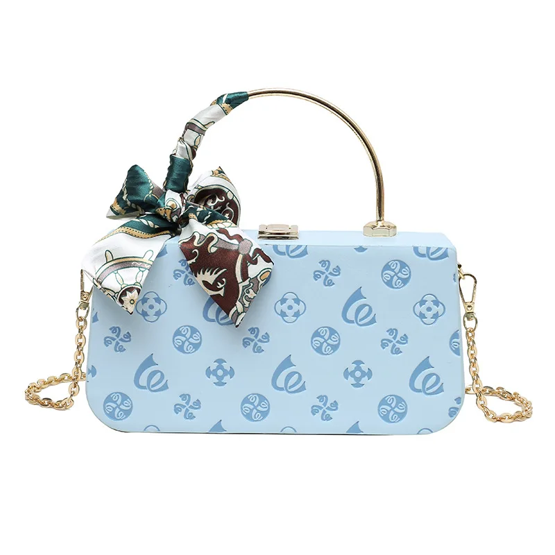 

2021 Trendy Acrylic Printed Retro Leather Box Bags Women Handbag Wholesale Luxury Fashion Messenger Bag for Ladies, Coffee brown blue pink white black