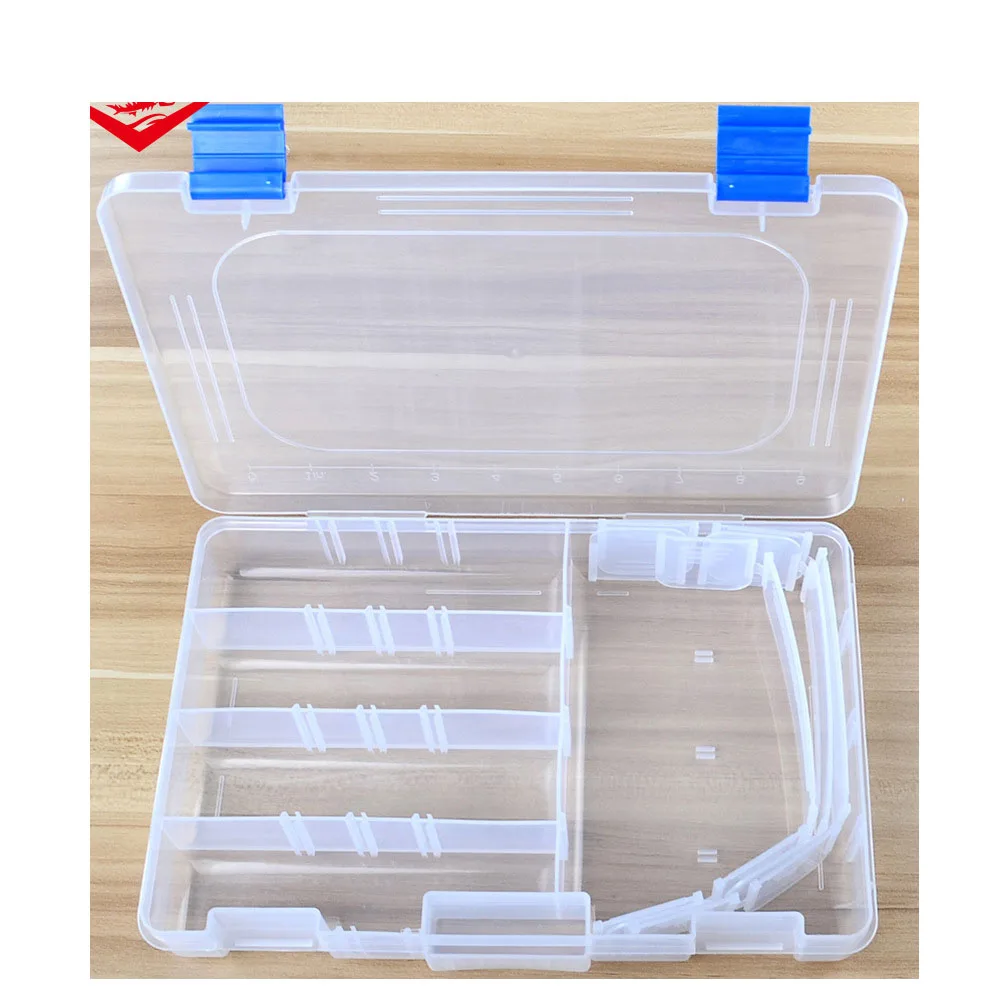 

Fishing Tackle Box Tool 27.5cm 18.5cm 4.5cm 291g Multifunctional Explosive Fishing Tackle Box Kutu Scatola Boite Caixa Cajas, Clear