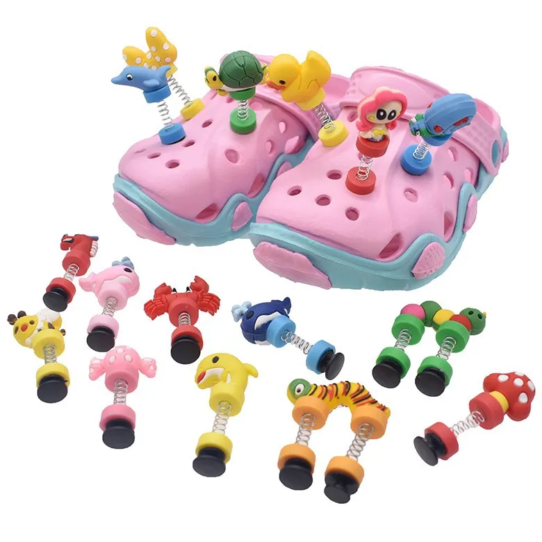 

Spot hot selling cartoon 3D spring shoe buckle garden shoe accessories, As picture/custom
