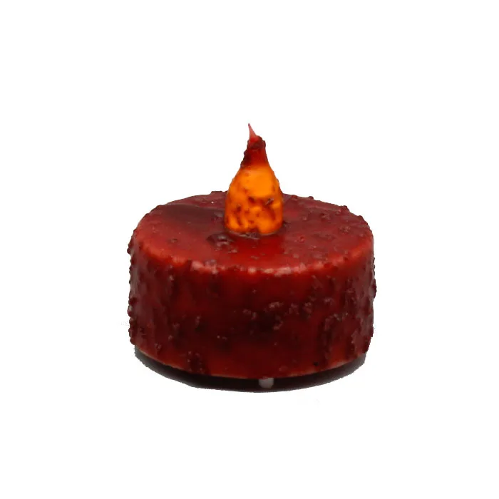 High Quality Rustic Popular Handmade Red LED Tea Light with Timer Home Decoration and Party Wedding Paraffin Wax Candle