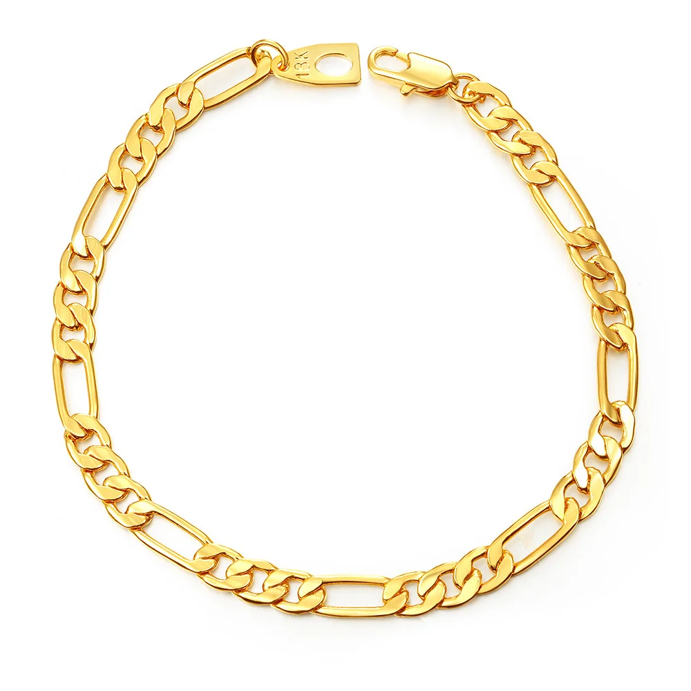 

High Quality 18K Gold Charm Bracelet For Men And Women Fashion Jewelry