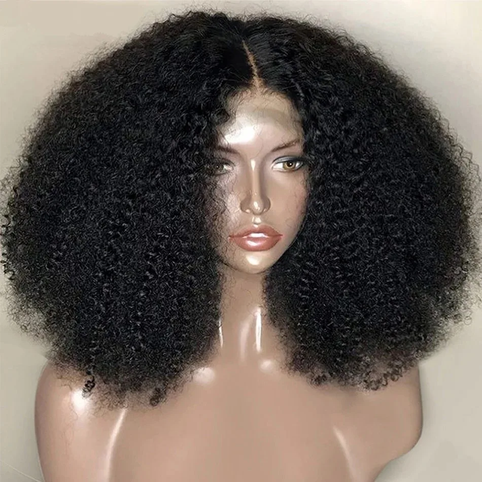 

Afro kinky curly wigs for black women human hair HD Swiss lace frontal 13*4 150% hd lace frontal wig
