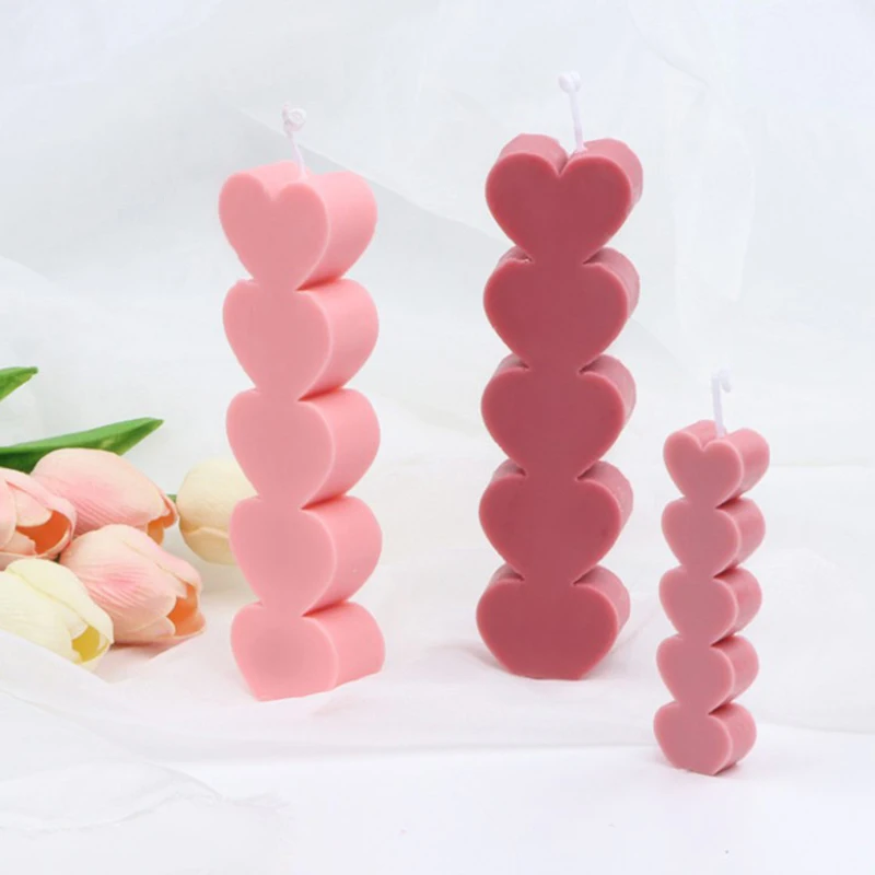 

Stacked Love Candle Mold Creative Heart-shaped Handmade Set DIY Aromatherapy Candle Silicone Mold Resin Mold