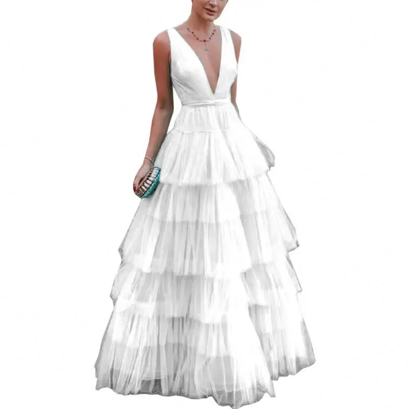 

Women Tulle Prom Dresses Tiered Formal Evening Dresses Strap Ball Gown
