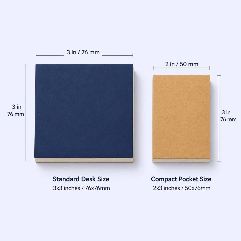 Sticky Note Dimension and Size Comparison