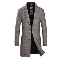 

Latest Design Men's Woolen Coat Slim Fit Single Breasted Winter Long Coat for Men