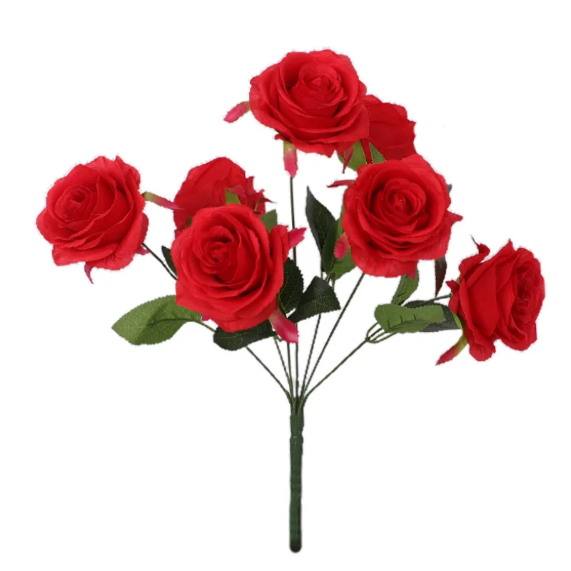 

Wholesale simulation 7-head Jiali big rose wedding hall set decoration soft decoration