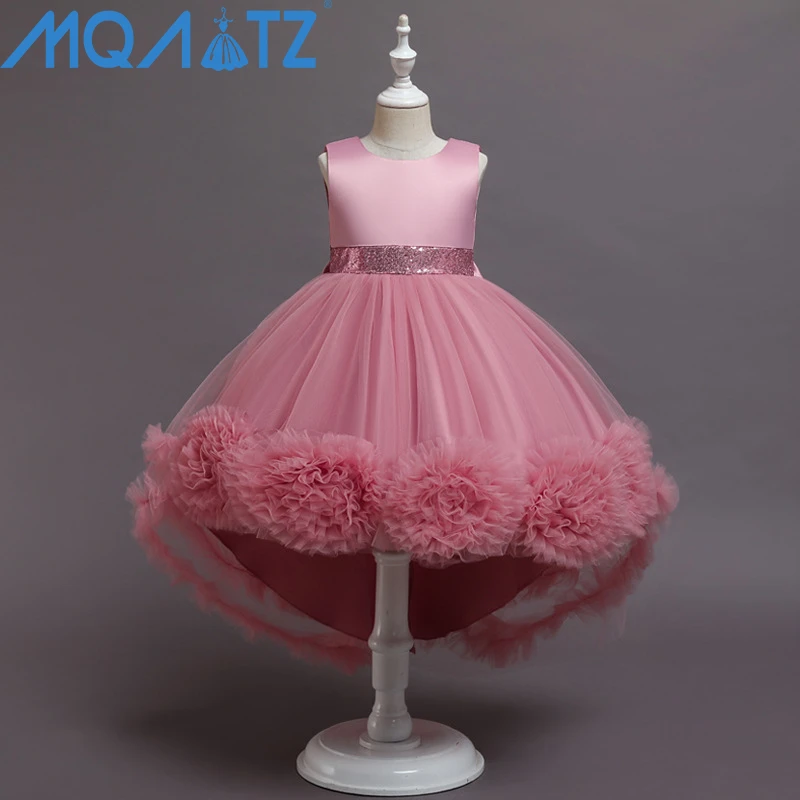 

MQATZ Flower Baby Girl Party Dress Frocks Designs Trailing Gowns Wedding dress 68020, Red, purple,blue,gold ,rose pink ,peach,pink,white,sky blue,green