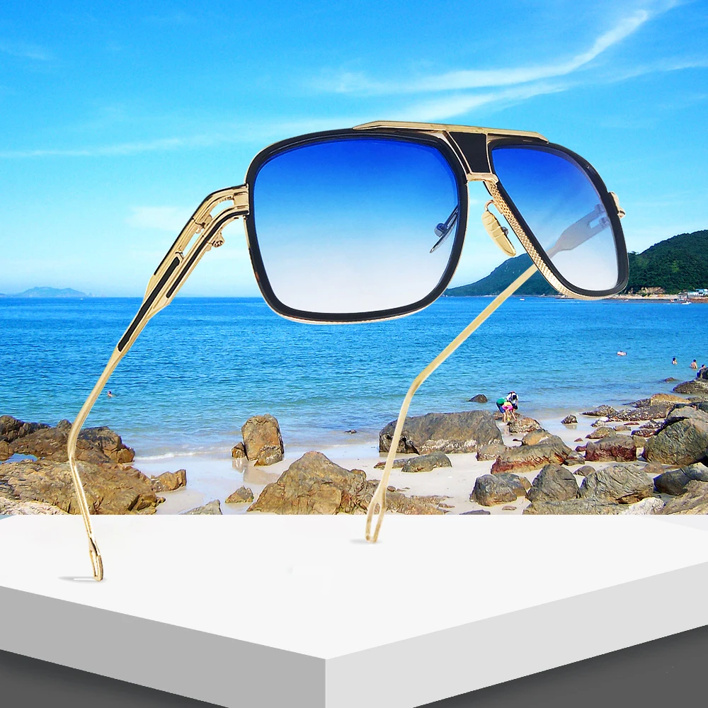 

HBK 2019 Sunglasses Men Brand Designer Sun Glasses Driving Oculos De Sol Masculino Grandmaster Square Sunglasses K30203