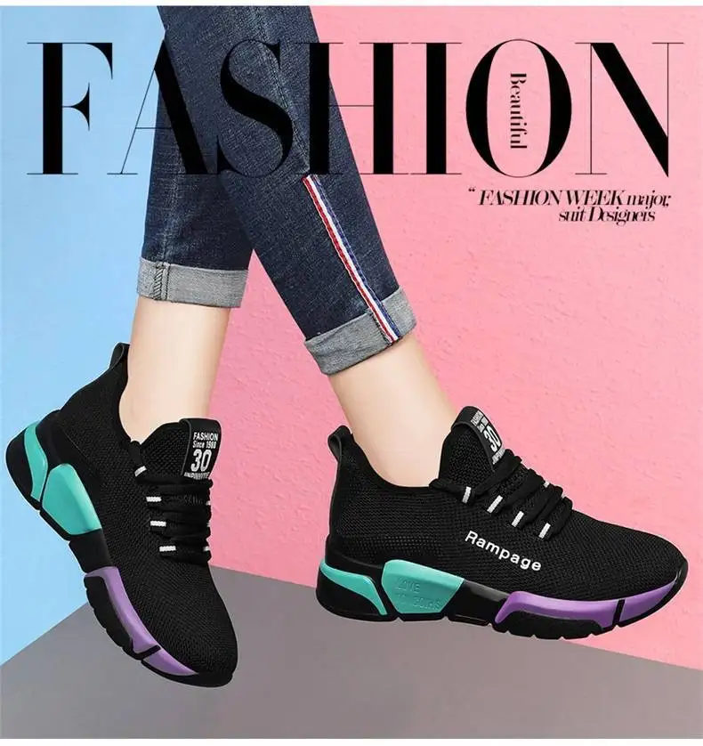 

Fashion Spring Women Casual Shoes Breathable Mesh Platform Sneakers Women New Fashion mesh sneakers Shoes Tennies Sports shoes, Optional (as below)