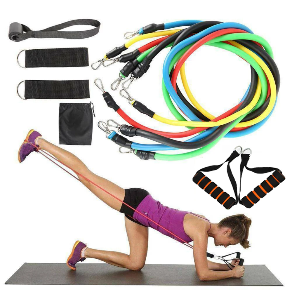 

Huanwei 11pcs Pull Rope Fitness Exercises Resistance Bands Set Training Yoga Band Gym Fitness Equipment